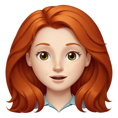 Long haired redhead winking wirh right eye sticker