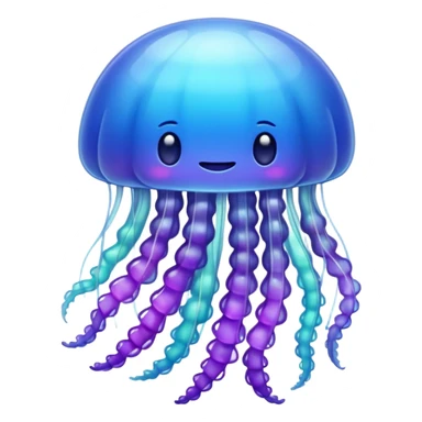 jelly fish, apple emoji style sticker