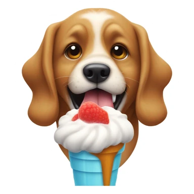 Perro comiendo helado sticker