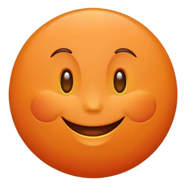 Orange happy with face sticker