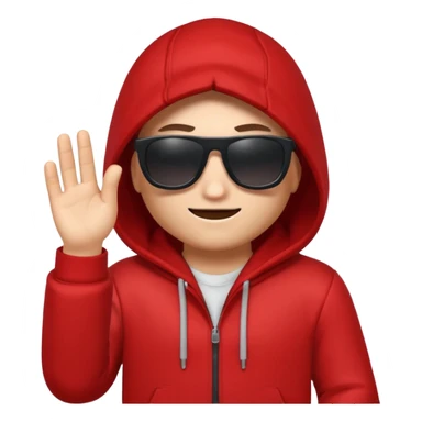 stylized emoji of a Roblox character in a red hoodie and sunglasses, with a hacker vibe sticker