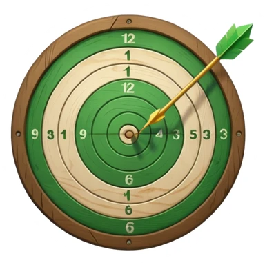 A target with an arrow in the center sticker