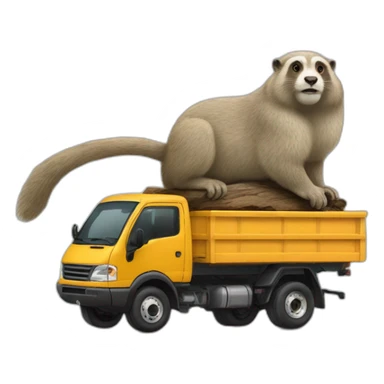 Camion sur une marmotte sticker