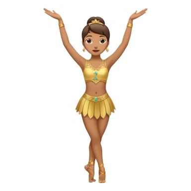 Danseuse avec les mains en l'air en haut avec Paume de mains vers l'extérieur, et une jambe sur la pointe des pieds et l'autre relevée, pliée et avec appui sur l'autre jambe.  sticker