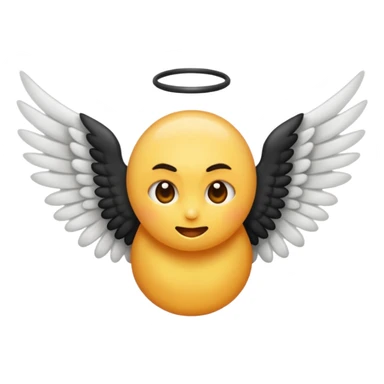 Créé un emojis d'un ange  avec des ailes de demon noir sticker