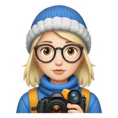 fotographer with winter clothes sticker