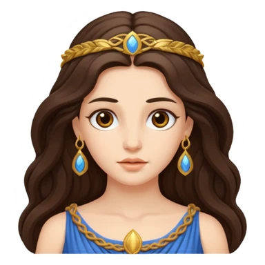 greek goddess long brunette hair sticker