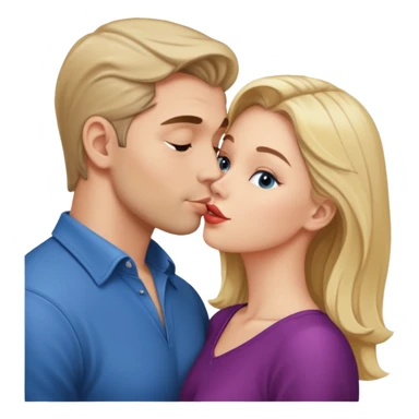 a good looking man and good looking woman are Kissing, indoor sticker