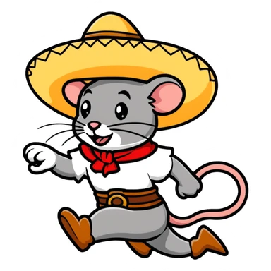 Speedy Gonzales cartoon mouse with sombrero running sticker