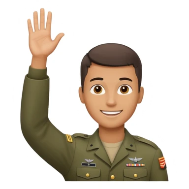 joven trigueno corte de pelo militar sonrisa bonita mano arriba sticker