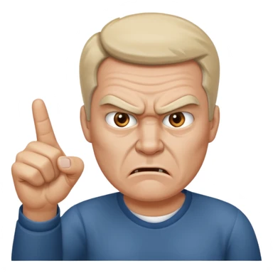 angry man pointing fingure at his own face sticker