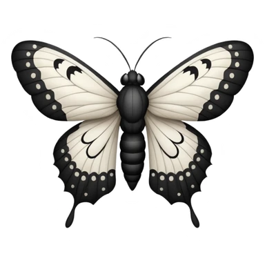 white and black moth sticker