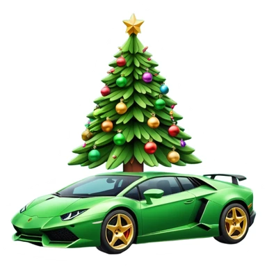 Lamborghini con un árbol de Navidad encima sticker