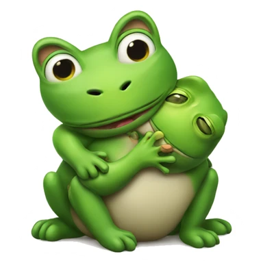 Cat hug frog sticker