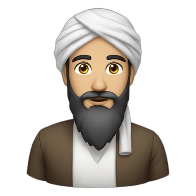 Arab turban dark brown beard white male sticker