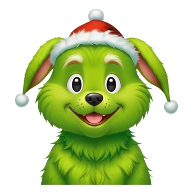 dog wearing a grinch costume sticker