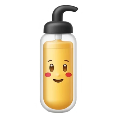 small upright squeeze tube with soft matte finish, gently rounded cap, clean minimalist design, lightly curved flexible plastic body, slightly translucent hinting creamy white product inside, no hand, drop, or branding, apple emoji style, soft lighting, subtle shadows, emoji scale sticker