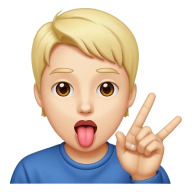 sticking tongue out and flipping off sticker