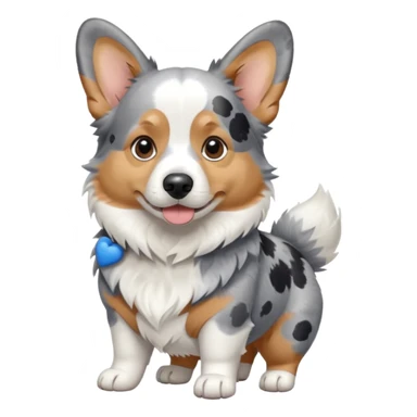 Blue Merle corgi sticker
