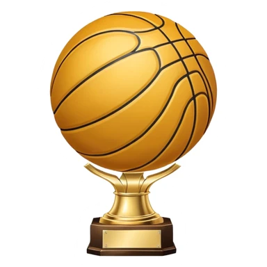 gleaming gold basketball trophy, polished gold basketball with classic seams sticker