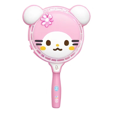 pink white light melody sanrio cute Handheld fan sticker