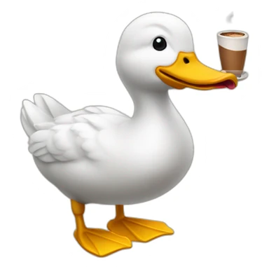 Canard qui boit un café sticker