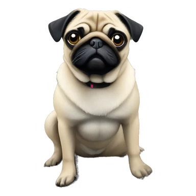 Pug on a Northern California rugged beach sticker