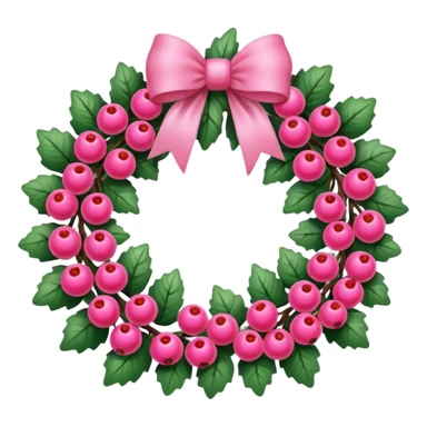 pink ornament wreath with berries sticker