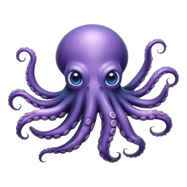 Cinematic Noble Octopus Portrait Emoji, Poised and enigmatic, with a fluid, amorphous body of iridescent, softly tinted skin and eight gracefully undulating arms adorned with delicate suckers, deep, observant eyes reflecting the mysteries of the deep, Simplified yet sharp and sophisticated features, highly detailed, glowing with a soft, oceanic luminescence, high shine, intelligent and mysterious, stylized with an air of deep-sea elegance, focused and fluid, soft glowing outline, capturing the essence of a watchful marine guardian that appears ready to drift out of the screen with effortless authority! sticker