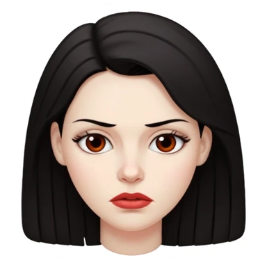 dark haired woman both sad and angry sticker