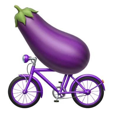 Egg plant riding a bike sticker