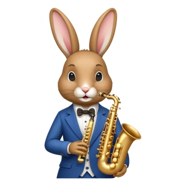 rabit playing saxophone jazz sticker
