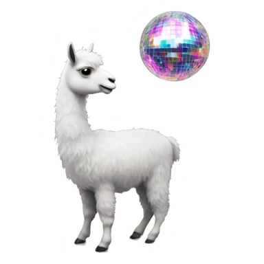 Party lama in livingroom with discoball sticker