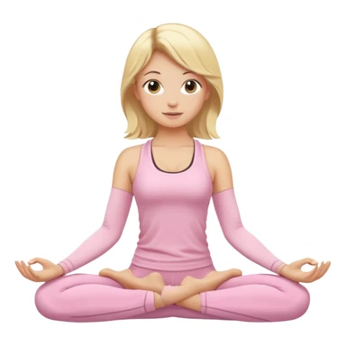 Yoga Blonde Girl With Light Pink Clothes n sticker