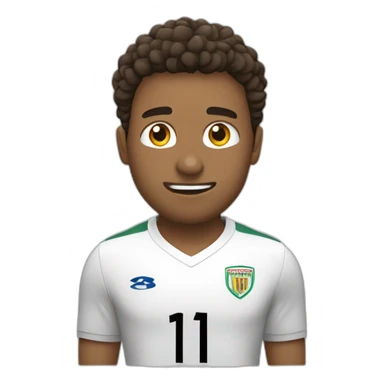 Portero de fútbol sala haciendo parada pelo marrón rizado sticker