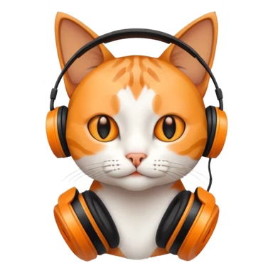 cat listing to music  sticker