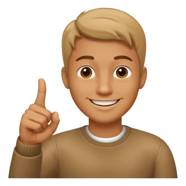 man pointing with index finger on his hand and smiling sticker