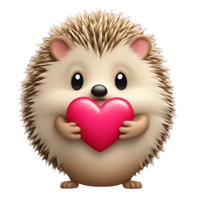 Hedgehog with a pink bow and holding a red heart sticker