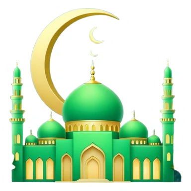 Green Mosque with Ramadan Lights sticker
