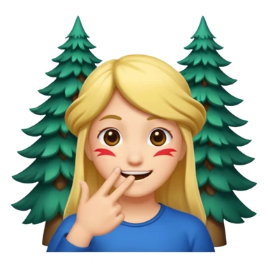 mystic forest character finger under chin teasing smile sticker