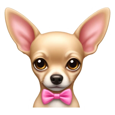 A beige chihuahua with a pink cute bow sticker
