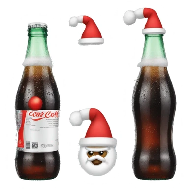 Diet Coke bottle wearing a santa hat sticker