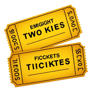 Two tickets with a stamp on them sticker