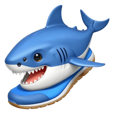 Tiburon con zapatillas azules sticker