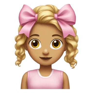 Girl with pink bow  sticker