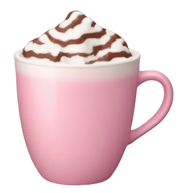 Aesthetic hot chocolate in light pink cup sticker