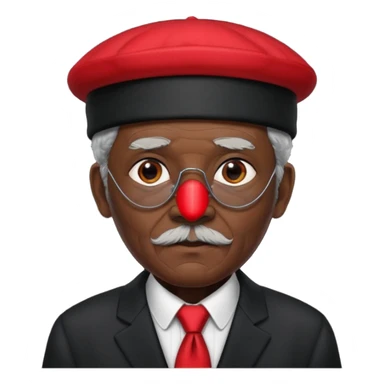 black suited old man with red fes hat and eye pach sticker