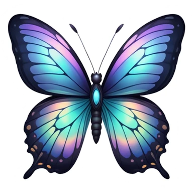 Dark, glowing, bio-luminescent butterfly sticker
