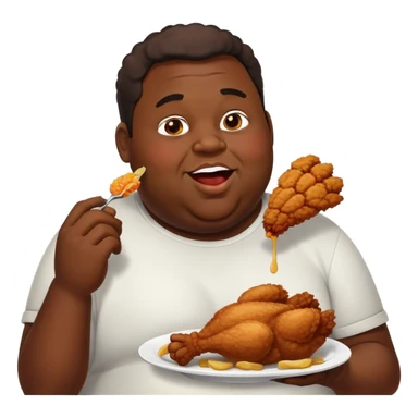 Fat black man with fried chicken sticker