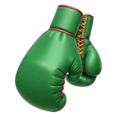 singular gree boxing glove with the back facing frontwards and pointed up sticker